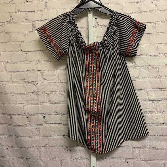 Anthropologie Tops - ANTHROPOLOGIE - THML - Stripe and Floral Off the Shoulder Blouse